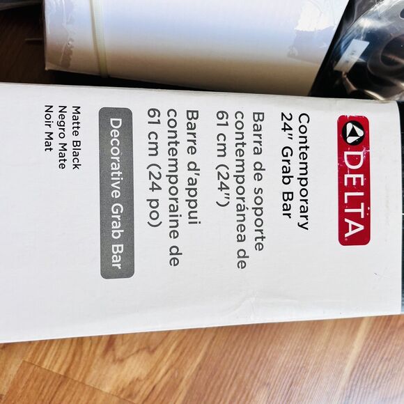 Delta Contemporary Grab Bar 24” 41824-BL with Concealed Mounting Matte Black - Picture 3 of 4